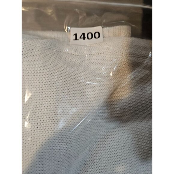 Oatoase Pullover Sweater Women Sz XXL Heart Crewneck Whip Stitch Spell Out White - Picture 7 of 7